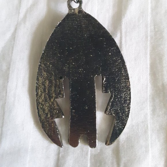 Faux Turquoise Silver Tone Bird Necklace - Picture 4 of 7